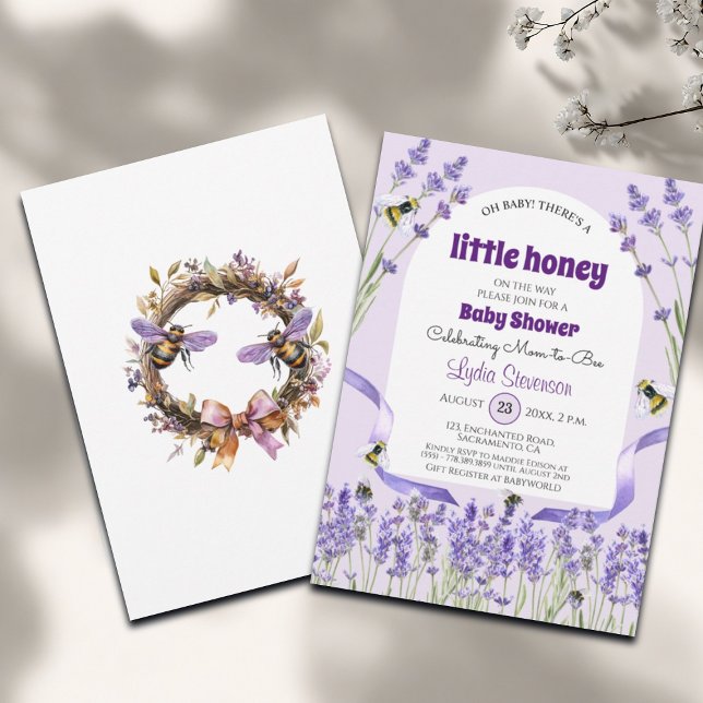 Invitación Baby Shower de Little Honey Bee Lavende (Subido por el creador)