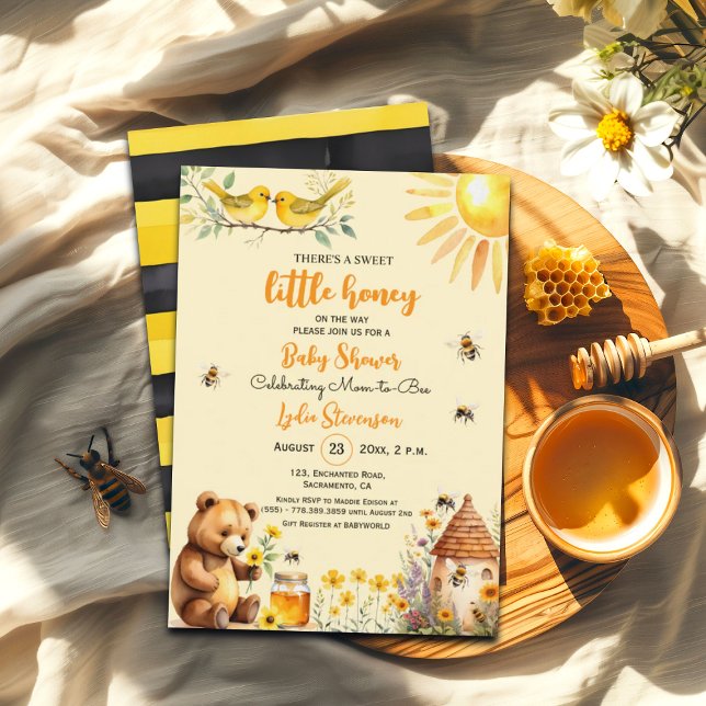 Invitación Baby Shower de Little Honey Bee Teddy B (Subido por el creador)