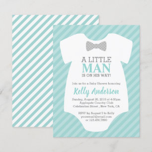 Invitación Baby Shower de Little Man Boy - Azul