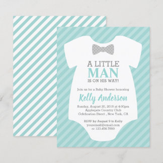 Invitación Baby Shower de Little Man Boy - Azul