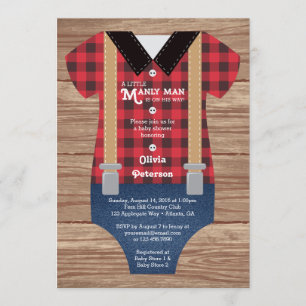 Invitación Baby Shower de Little Man, Lumberjack