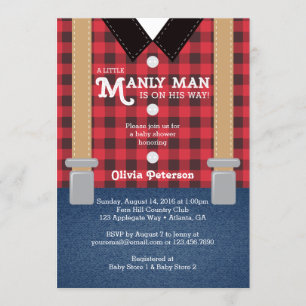 Invitación Baby Shower de Little Man, Lumberjack
