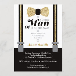 Invitación Baby Shower de Little Man, Purpurina fa