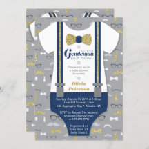 Invitación Baby Shower de Little Man, Purpurina fa