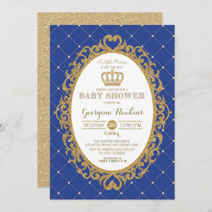 Invitación Baby Shower de Little Prince Royal Blue