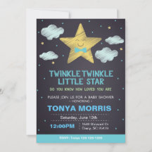 Invitación Baby Shower de Little Star Blue Chalkbo