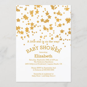 Invitación Baby Shower de Little Star Purpurina mo
