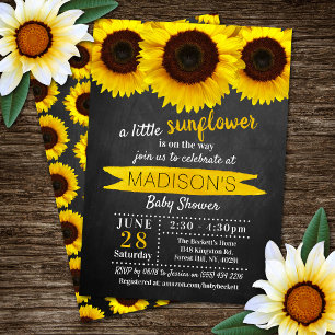 Invitación Baby Shower de Little Sunflower Chalkboard