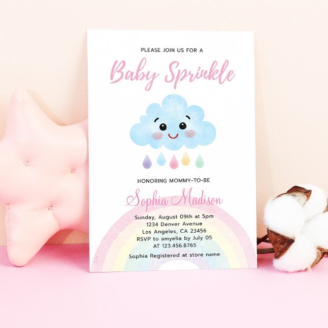 Invitación Baby Shower de lluvia arco iris rota por bebé (Subido por el creador)