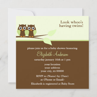 Invitación Baby Shower de lomos verdes