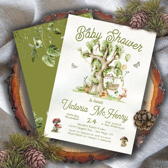 Invitación Baby Shower de los animales de la cuna de árboles  (Subido por el creador)