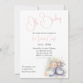 Invitación Baby Shower de los bebés blancos