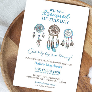 Invitación Baby Shower de los "Blue Dreamcatchers"