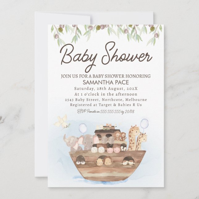 Invitación Baby Shower de los chicos árabes de Olive Branch N (Anverso)