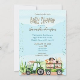 Invitación Baby Shower de los chicos de la marca azul verde