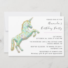 Invitación Baby Shower de los cumpleaños blancos Gold Pink Un