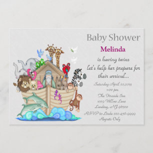 Invitación Baby Shower de los gemelos árabes de Noé