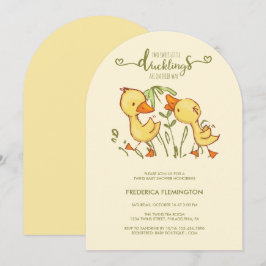 Invitación Baby Shower de los gemelos duckling