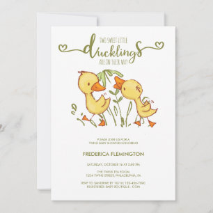 Invitación Baby Shower de los gemelos duckling