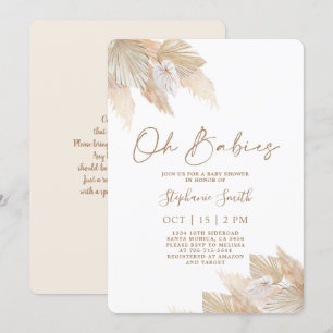 Invitación Baby Shower de los Gemelos Pampas