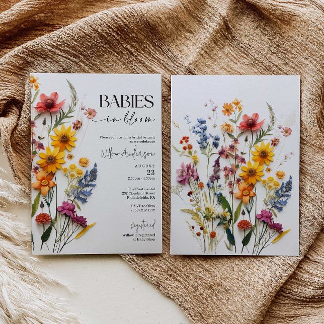 Invitación Baby Shower de los gemelos Wildflowers (Subido por el creador)