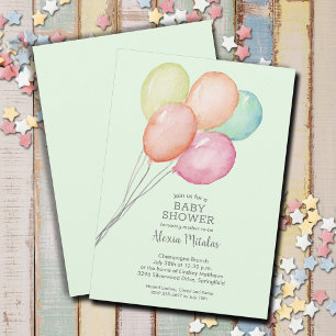 Invitación Baby Shower de los globos acuáticos