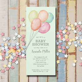 Invitación Baby Shower de los globos acuáticos