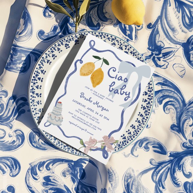 Invitación Baby Shower de los Lemon Boys italianos (Italian Lemon Boys Baby Shower Invite)