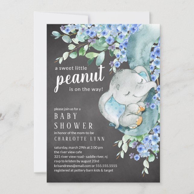 Invitación Baby Shower de los niños del pequeño cacahuete (Anverso)