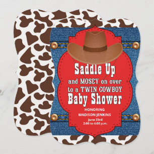 Invitación Baby Shower de los Twins occidentales