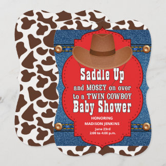 Invitación Baby Shower de los Twins occidentales