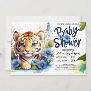 Invitación Baby Shower de los Whimsy Tiger Cubs Wildflower
