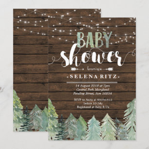 Invitación Baby Shower de Lumberjack Pine Trees Bo