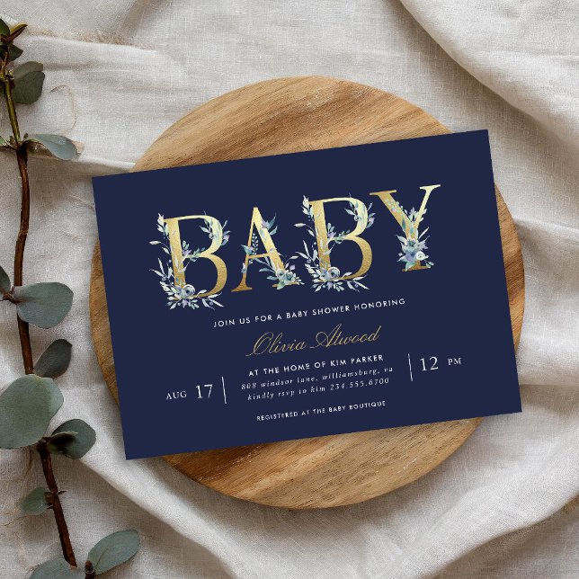 Invitación Baby Shower de Luxe Floral (Subido por el creador)