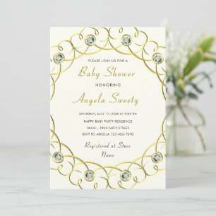 Invitación Baby Shower de Luxury Gold Diamonds