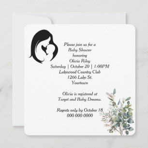 Invitación Baby Shower de madre e hijo