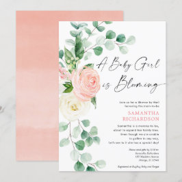 Invitación Baby Shower de Mail baby girl está floreciendo pri
