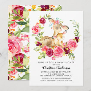 Invitación Baby Shower de Mamá y Bebé Deer