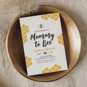 Invitación Baby Shower de mami to bee Bumblebee
