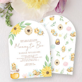 Invitación Baby Shower de mami to bee cute acuarela Bumblebee