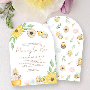 Invitación Baby Shower de mami to bee cute acuarela Bumblebee