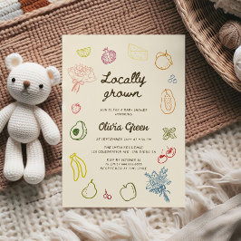 Invitación Baby Shower de mano cultivada localmente