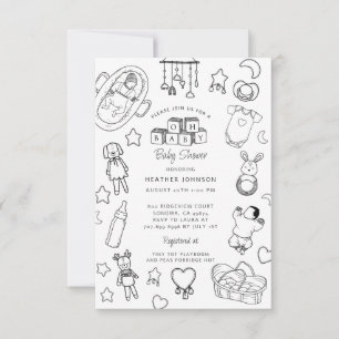 Invitación Baby Shower de manos cortas