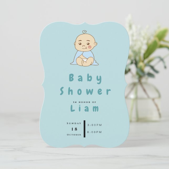 Invitación Baby Shower de manos cortas (Anverso de pie)