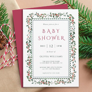 Invitación Baby Shower de marco de fresa de agua