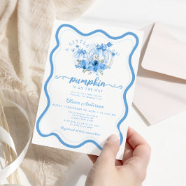 Invitación Baby Shower de marco de trama de onda de calabaza 