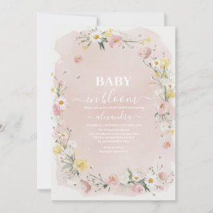 Invitación Baby Shower de marco floral de flores silvestres