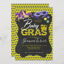 Invitación Baby Shower de Mardi Gras