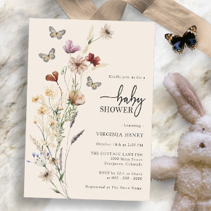 Invitación Baby Shower de mariposa