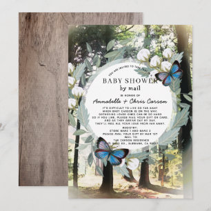 Invitación Baby Shower de mariposa forestal encantada por cor